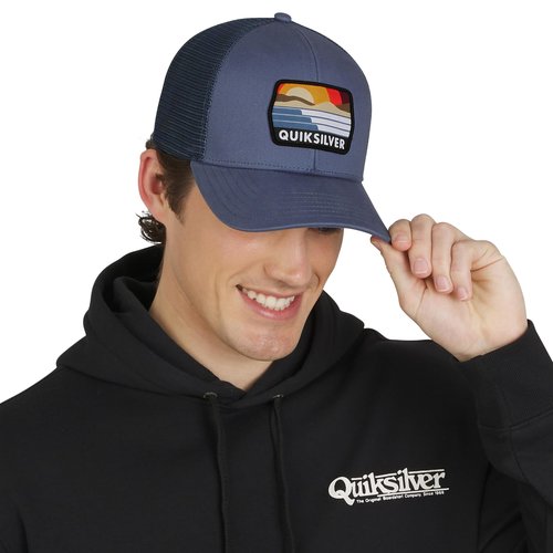 Quiksilver Men's Premium Cotton Adjustable Snap Back Logo Baseball Cap, Flint Stone