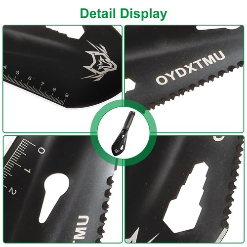 OYDXTMU Backpacking Shovel, Small Camping Trowel,9 in 1 Hand Shovel, Garden Trowel Hand Tool with Carrying Pouch for Gardening, Outdoor, Survival, Digging, Black