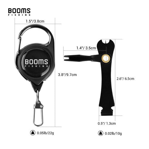 Booms Fishing FC2 Fishing Knot Tools Fishing Line Clipper with Retractor