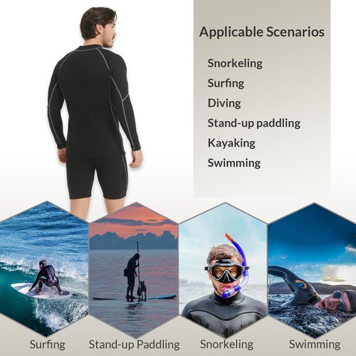 Lemorecn Men's Wetsuit Shorts 2mm Super Stretch Neoprene for Swimming Snorkeling Scuba Diving Surfing Kayaking Water Sports