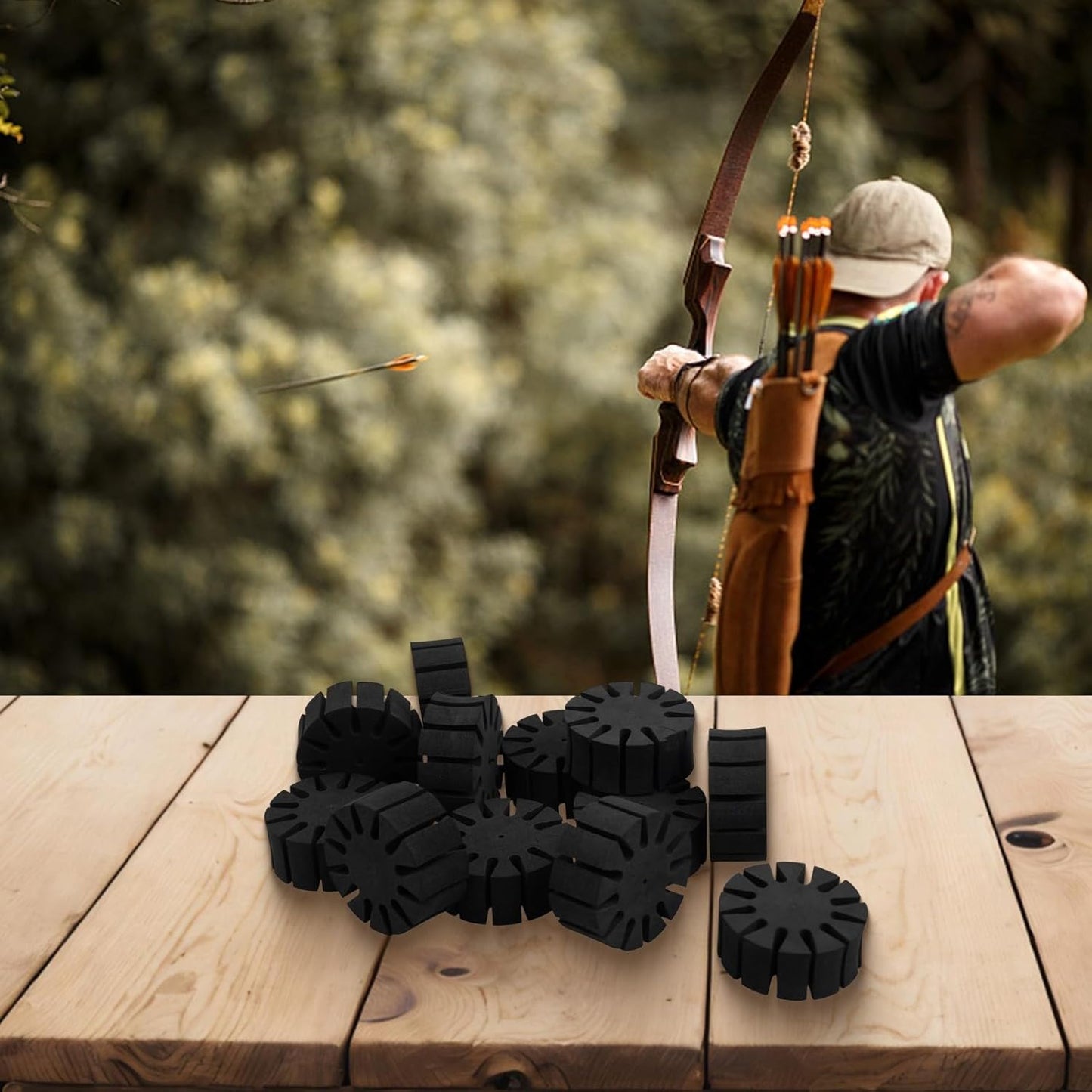 12PCS Arrow Holder Insert for Hunting EVA Foam Round Rack for Separating Arrows Compact Design for Easy Portability (12pcs)