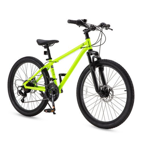 RoyalBaby Kids Mountain Bike for Boys and Girls, Ultra-Light Aluminum X9 24 Inch Wheel Bicycle for 10-14 Years Old Children, 21-Speeds Drivetrain, Green