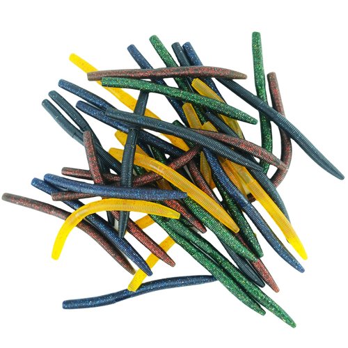 Wacky Worm Bass Lures Kit: 40PCS 5" Senko Worms with Storage Box | Slow-Sink Fishing Baits for Freshwater Saltwater