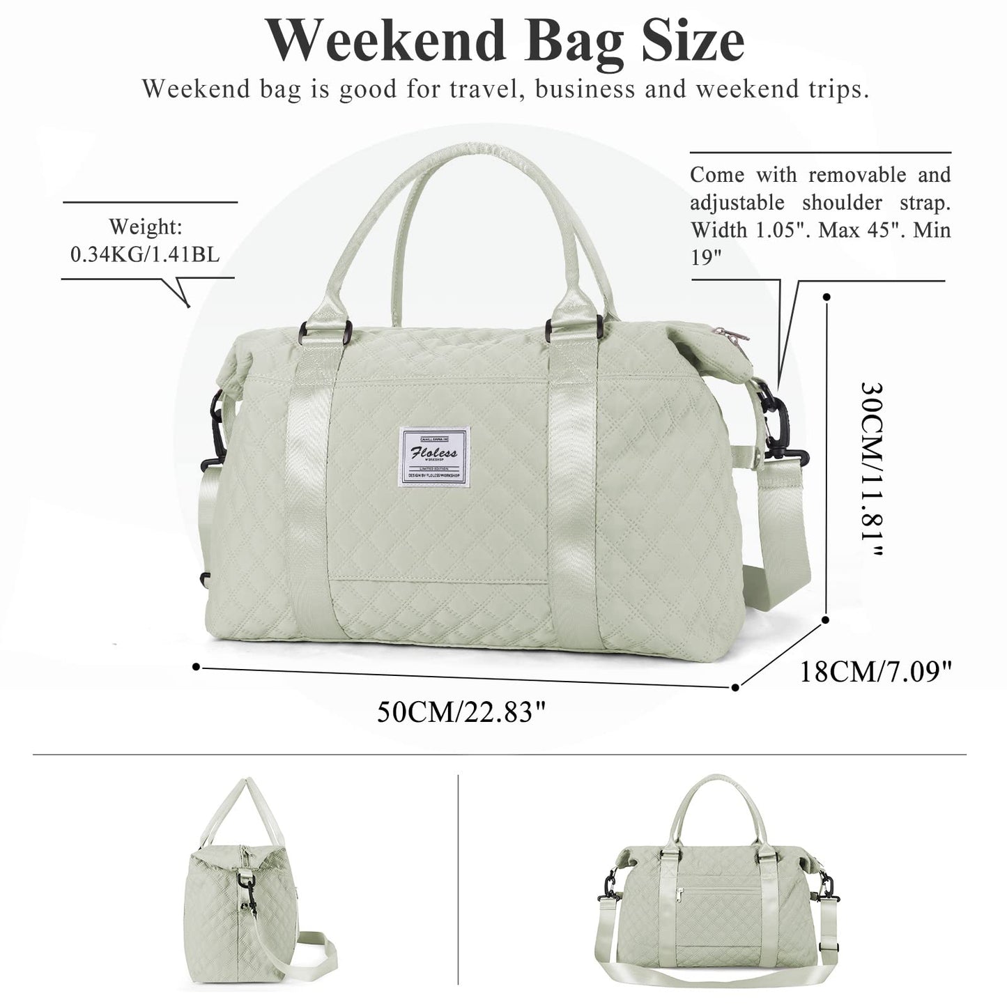 Travel Duffel Bag,Overnight Weekender Bags for Women with Wet Pocket