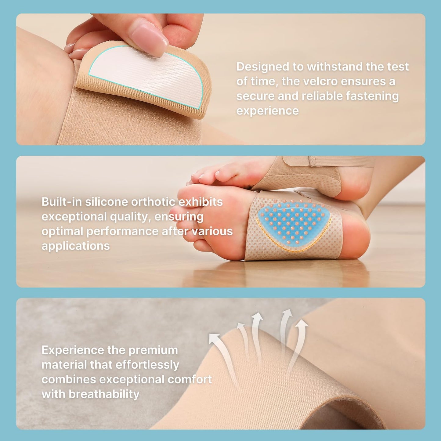 Fit Geno Invisible Arch Support Brace – Non-Slip Arch Support Sleeve for Flat Feet & Fallen Arches