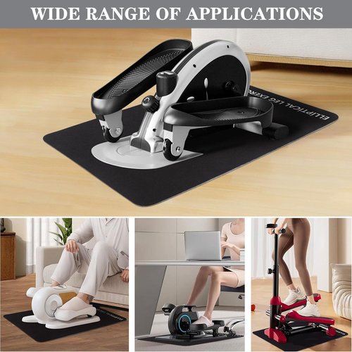 Non-Slip Workout Mat for Ellipse Machine Leg Exerciser Thick Exercise Mat for Under Desk Elliptical Treadmill Mat Home Floor Protection Gym Mat (Single non-slip, 23.6"L x 17"W x 0.2"Th)