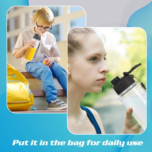 Olgaa 12 Pack Water Bottles Bulk 17 oz End of the Year Gifts for Students Kids from Teacher Reusable Leak Portable Plastic Sports Summer Drink Water Bottles with Handle Strap for Cycling Camping