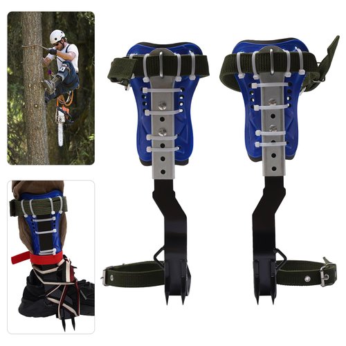 NeNchengLi Tree Climbing Spikes for Tree Work Adjustable Tree Climbing Gear Set, Arborist Tree Climbing Equipment with Belt for Climbing Tree Picking Fruit Outdoor Jungle Survival Sport (Dark blue)