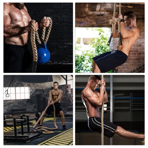 LTTGX Gym Climbing Rope for Strength Training & Fitness Workout - 10ft Exercise Rope for Climbing Training Home Gym