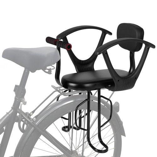 Ercabikker Rear Child Bike Seat,Rear Mounted Child Bike Seats,Back Mount Child Seat with Back Rest Armrest Foot Pedals,Width Adjustable Bicycle Rear Seat,Fits All Bicycle Rear Frames,Black