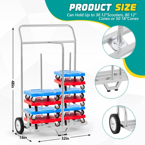 BBTO Scooter Storage Cart Scooter Stacker for Gym Indoor Outdoor Activities Play Equipment Storage and Organization