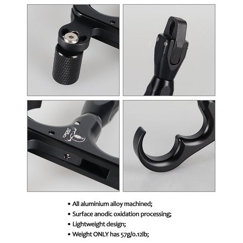 ZSHJGJR Archery Bow Release Aid 360° Rotating Head Thumb Release for Compound Bow Hunting Shooting Accessories (Black)