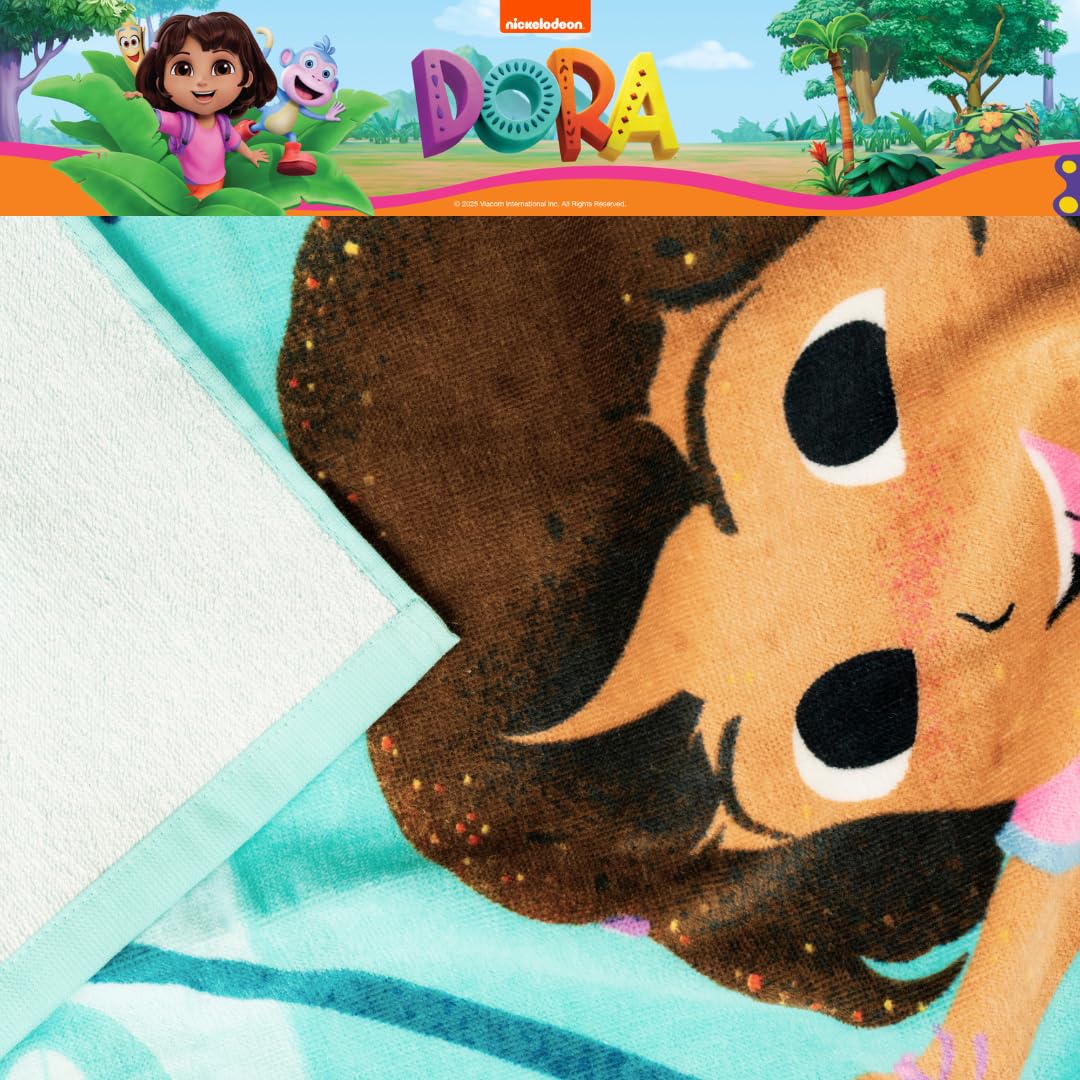 Dora The Explorer Kids Super Soft Cotton Bath/Pool/Beach Towel, 58 in x 28 in, (Offically Licensed Product) by Franco