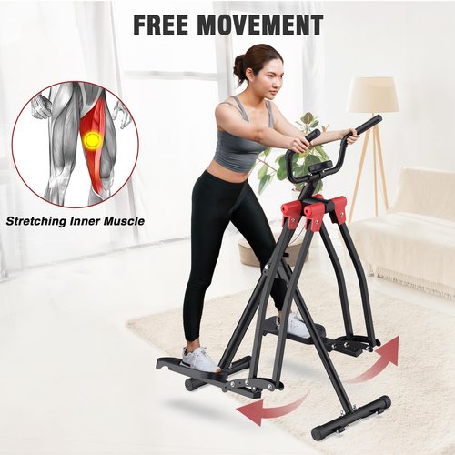 FovemiG Air Walk Elliptical Glider Machine,Ellipse Home Cross-Training Arm/Leg Cardio Workout Machine for Senior & Adult,Side Sway Action 360 Motion Full-Body Exerciser for Home Gym