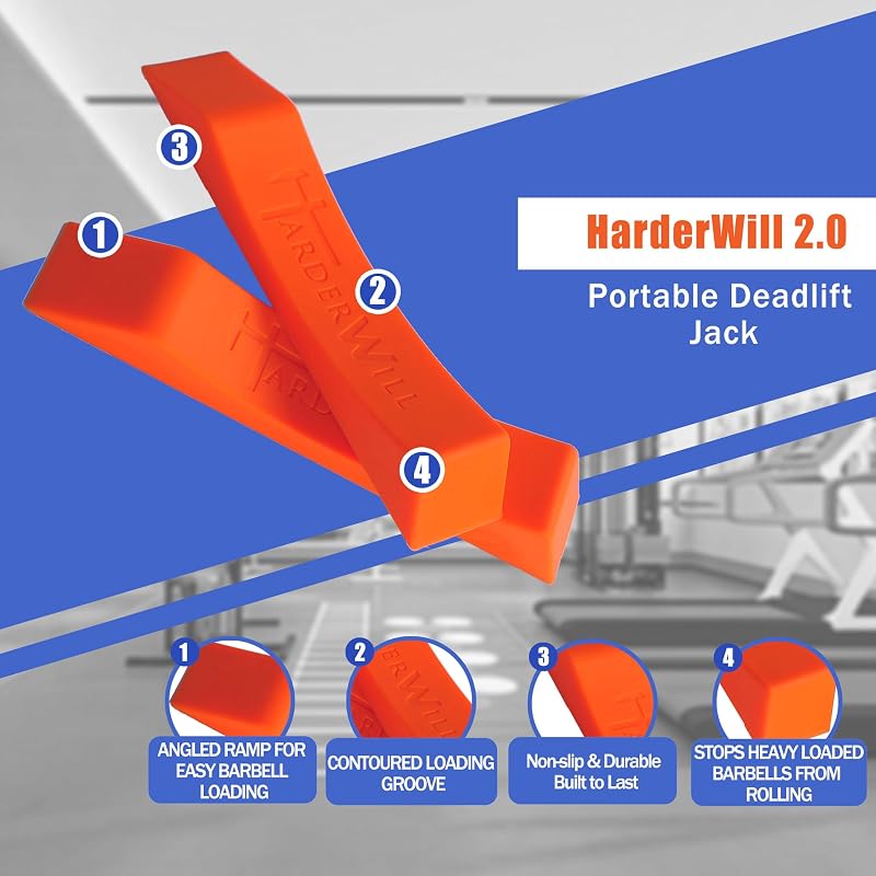 Deadlift Jack Alternative (1 Pair) Orange - Easy Weight Plate Loading for Deadlift & Powerlifting