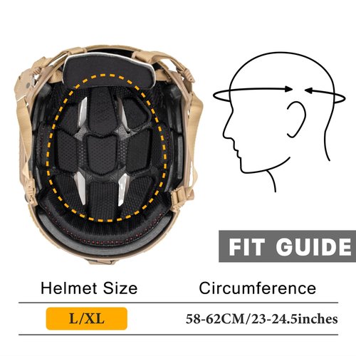 FMATAL GEAR FMA CM Ballistic Helmet Fast Airsoft Tactical Helmet for Paintball Outdoor Sports Hunting Shooting (FG, LXL)