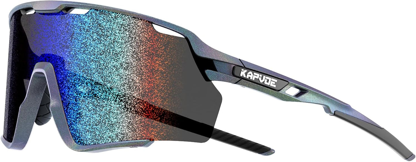 KAPVOE Cycling Glasses Men Women Mountain Bike Sunglasses Sports MTB Baseball Running Triathlon Golf Driving - K170