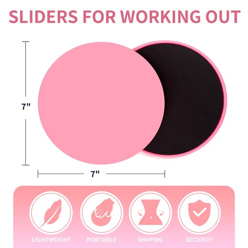 Pink Core Workout Sliders 2PCS - Exercise Sliders for Working Out