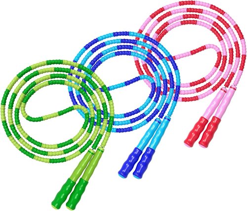 Jump Rope, Adjustable Length Tangle-Free Segmented Soft Beaded Skipping Rope, Fitness Jump Rope for Kids, Man, and Women