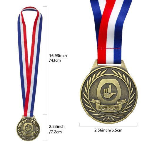 YUJUE Toilet Seat Last Place Medal, 3 Inch Loser Medal, Last Place Loser Trophy Prize Gift for Tournaments, School Competitions, Sports Events Teams