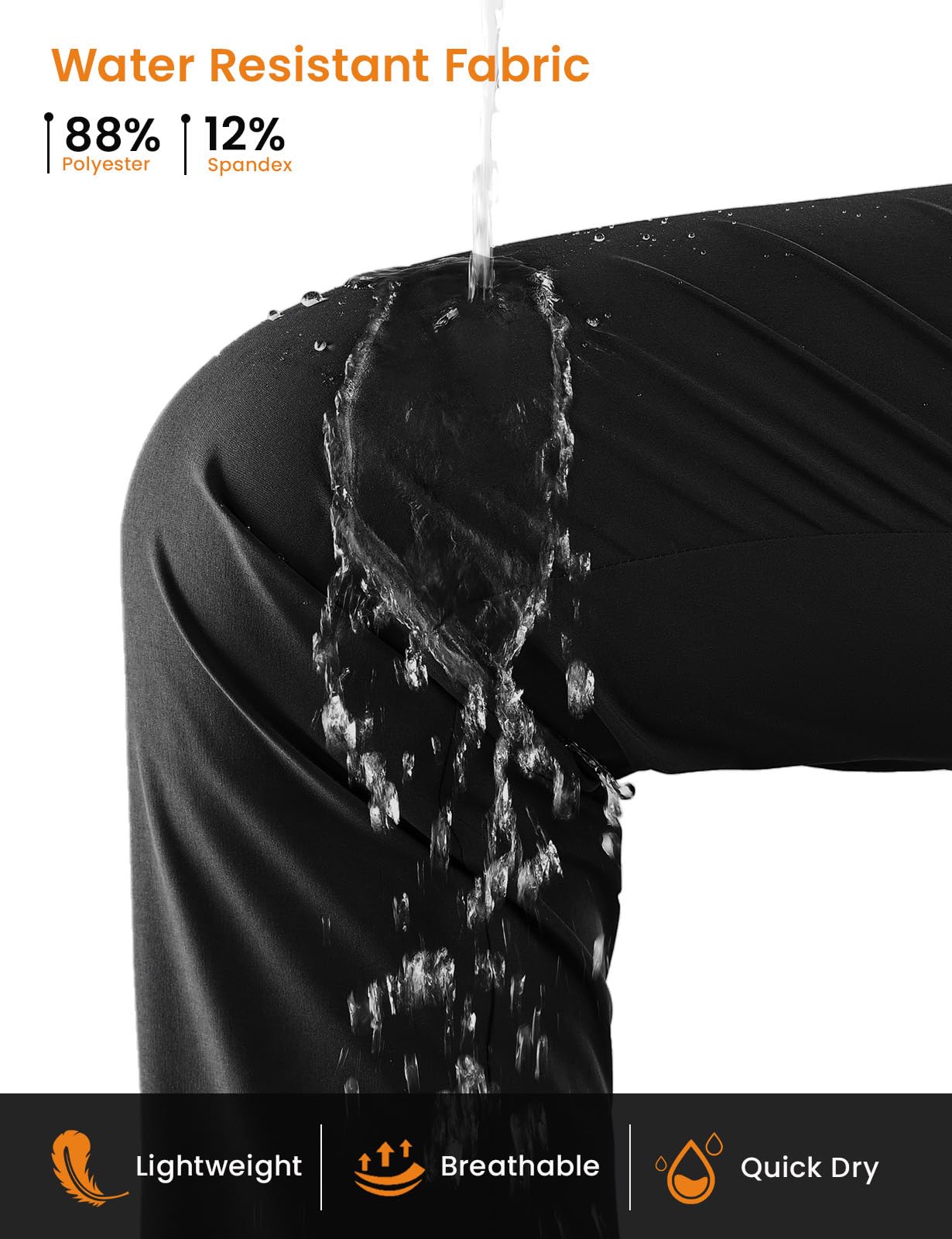 TBMPOY Women's Hiking Pants Lightweight Water Resistant Travel Casual Stretch Quick Dry Work Outdoor Zipper Pockets Black L