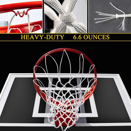 ProSlam Premium Quality Professional Heavy Duty Basketball Net Replacement - All Weather Anti Whip, Fits Standard Indoor or Outdoor Rims(Professional Standard Size, White)