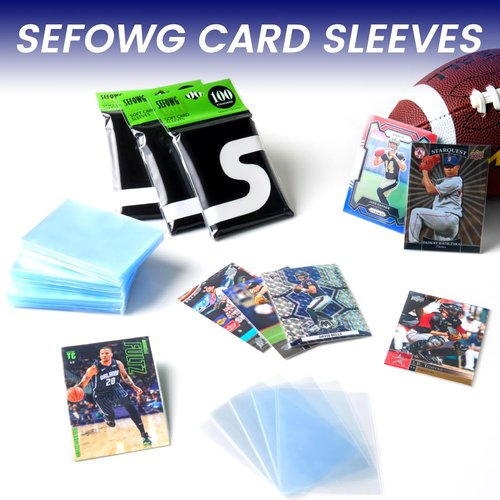 600 Counts Card Sleeves, Penny Sleeves for Trading Cards, Baseball Card Sleeve, Clear Trading Card Sleeve, Soft Plastic Card Protector Sleeve for Sports, Football, Game Cards, MTG