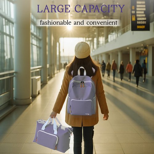 SWLIFL Foldable Hiking Backpack Small Lightweight Packable Backpack 2 Pack 20L/23L for Women Men Vacation,Hiking,Camping,Weekend Travels,Airplane Friendly Travel Bag(Purple)