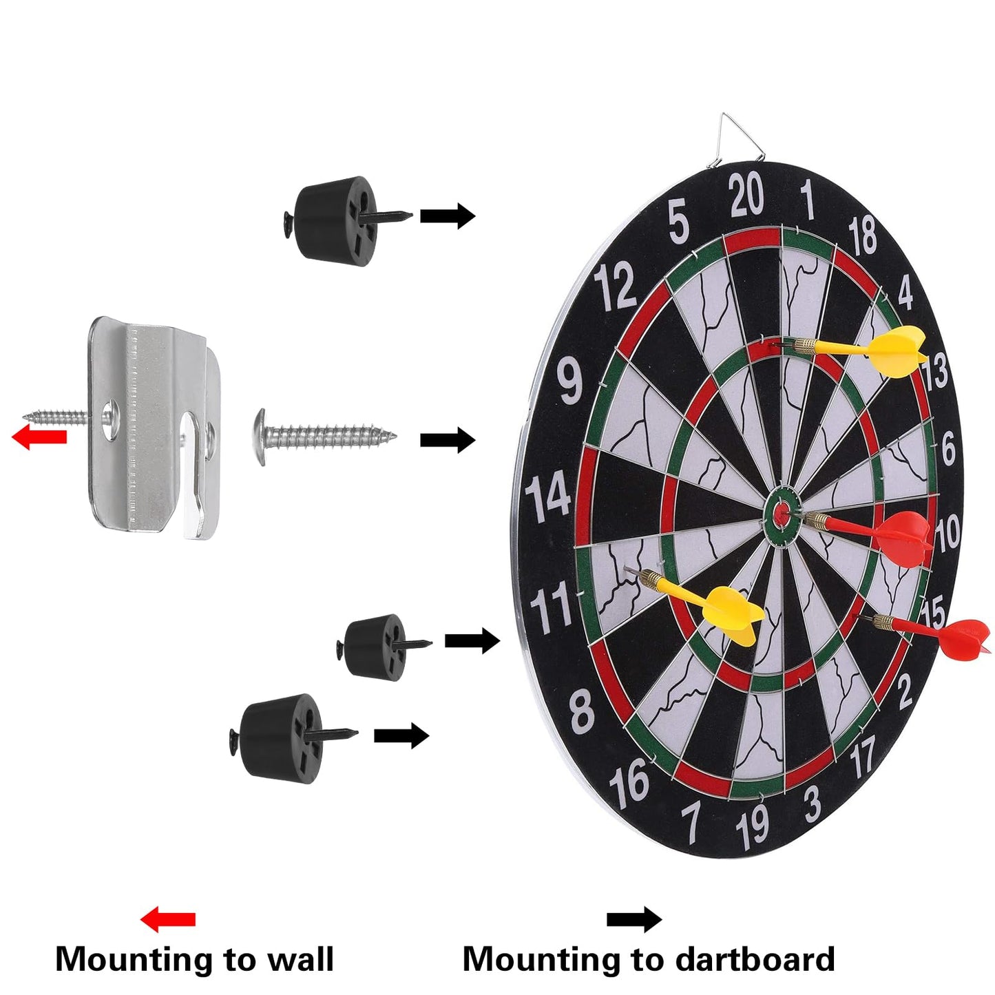 2 PCS Dart Board Hanger Bracket Dart Portable Board Mounting Bracket Dartboard Hanging Kit Camera Mount Hardware Wall Dartboard Kit for Hanging Screw Hook Set Accessories