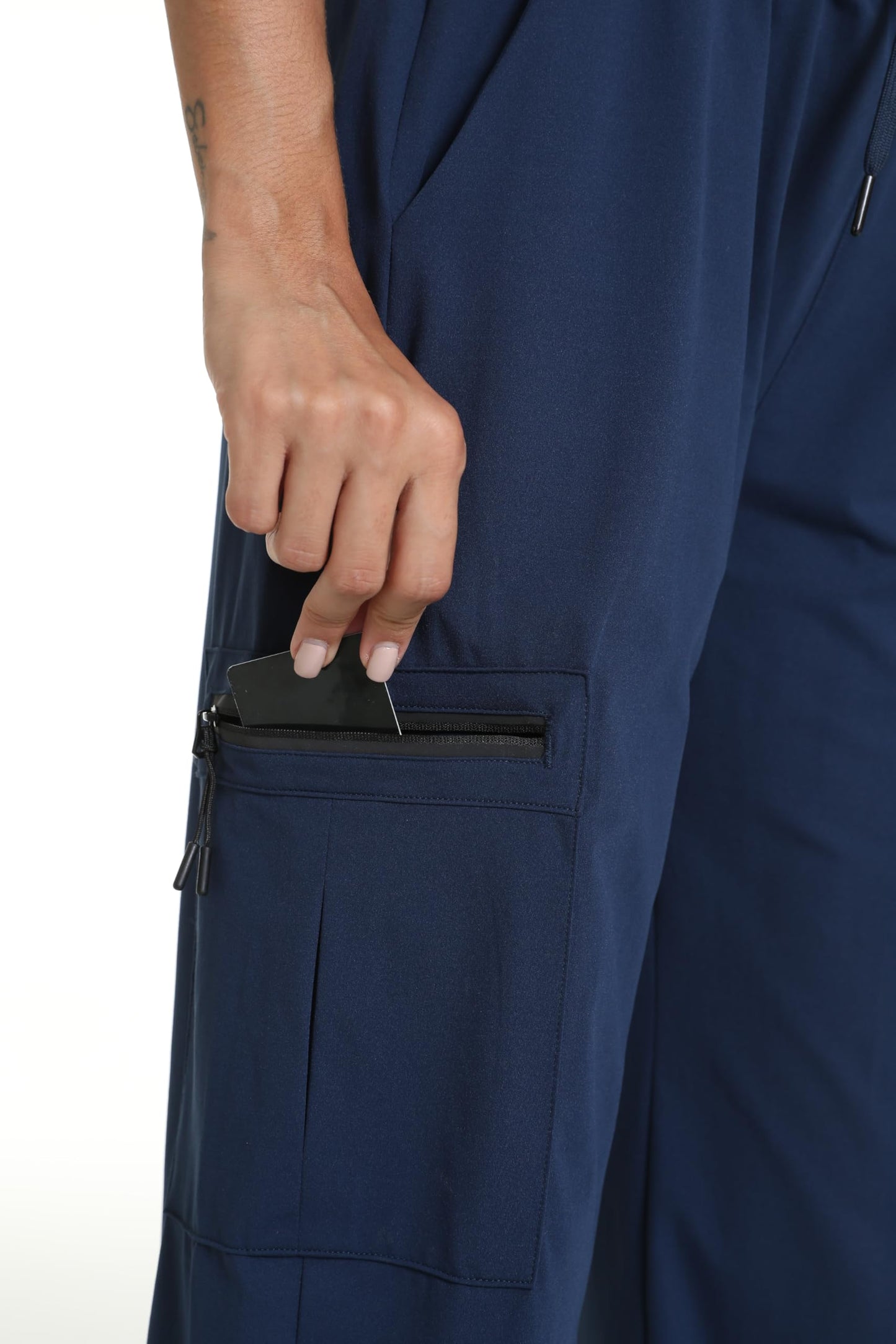 Quick Dry Lightweight Women's Hiking Cargo Pants With 5 Pockets(Navy L)