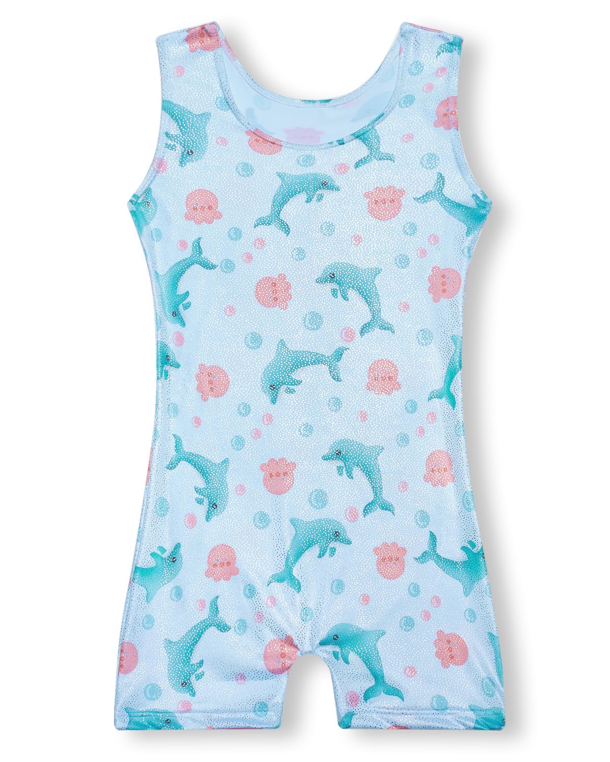 YDMZX Leotards for Girls 2T 3T 2T-3T Toddler Kids Gymnastics Tumbling Outfit Clothes Unitards Biketards with Shorts Cute Dolphin