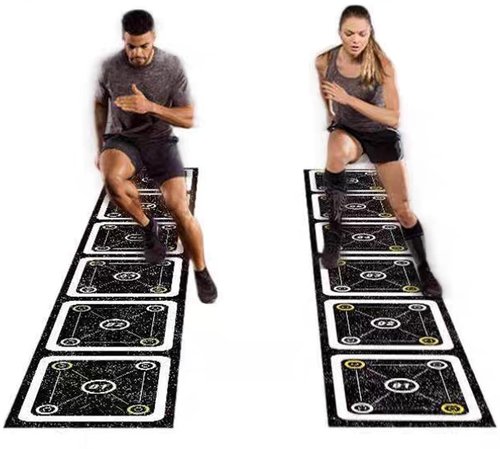 HUAGHEE Rubber Agility Ladder 15 Ft Non-Slip Speed Agility Training Ladder for Soccer Footwork Training，Flat Agility Ladder for Children's Physical Training Equipment (15 ft)