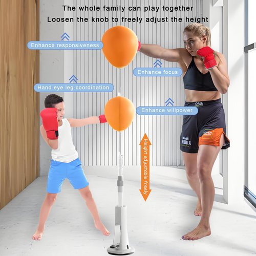 Reflex Bag,Punching Bag for Teens and Adults,Adjustable Boxing Ball with Suction Cup Base,Suitable for Fitness,Family Parent-Child Training Sports