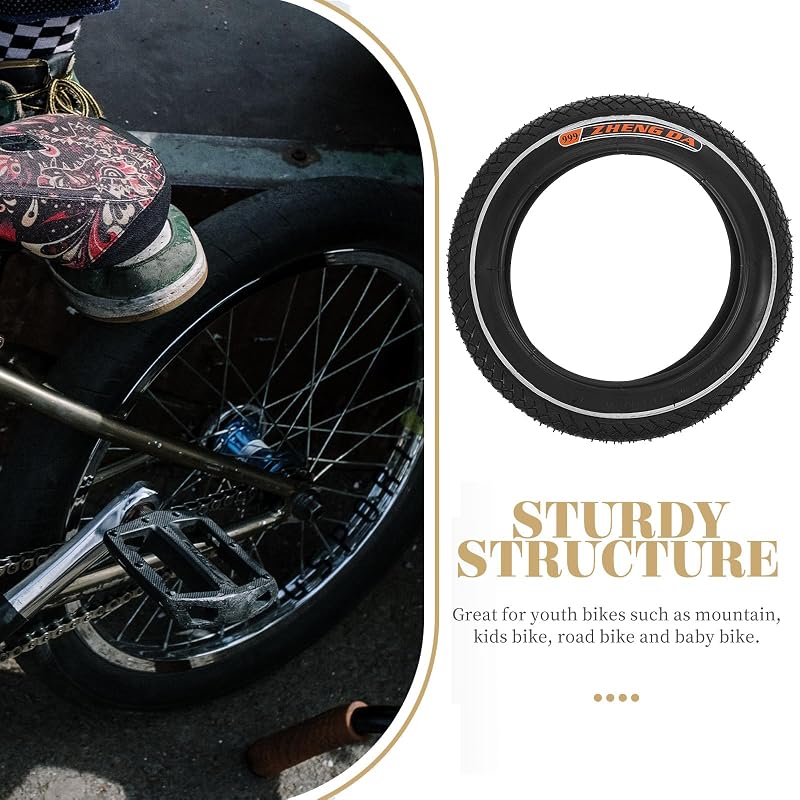 12 Inch Kids Bike Replacement Tire with Anti-Skid Rubber Tread