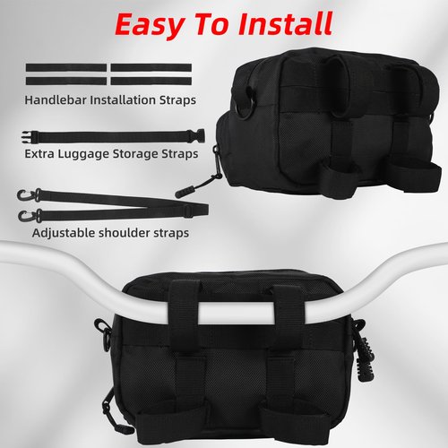 OFIG Universal Motorcycle Handlebar Bag, Motorcycle Storage Bag Fork Bag Sissy Bar Bag, Bike Handlebar Bag Fit for Motorbike Dirt Bike Bicycle Snowmobile Quad ATV