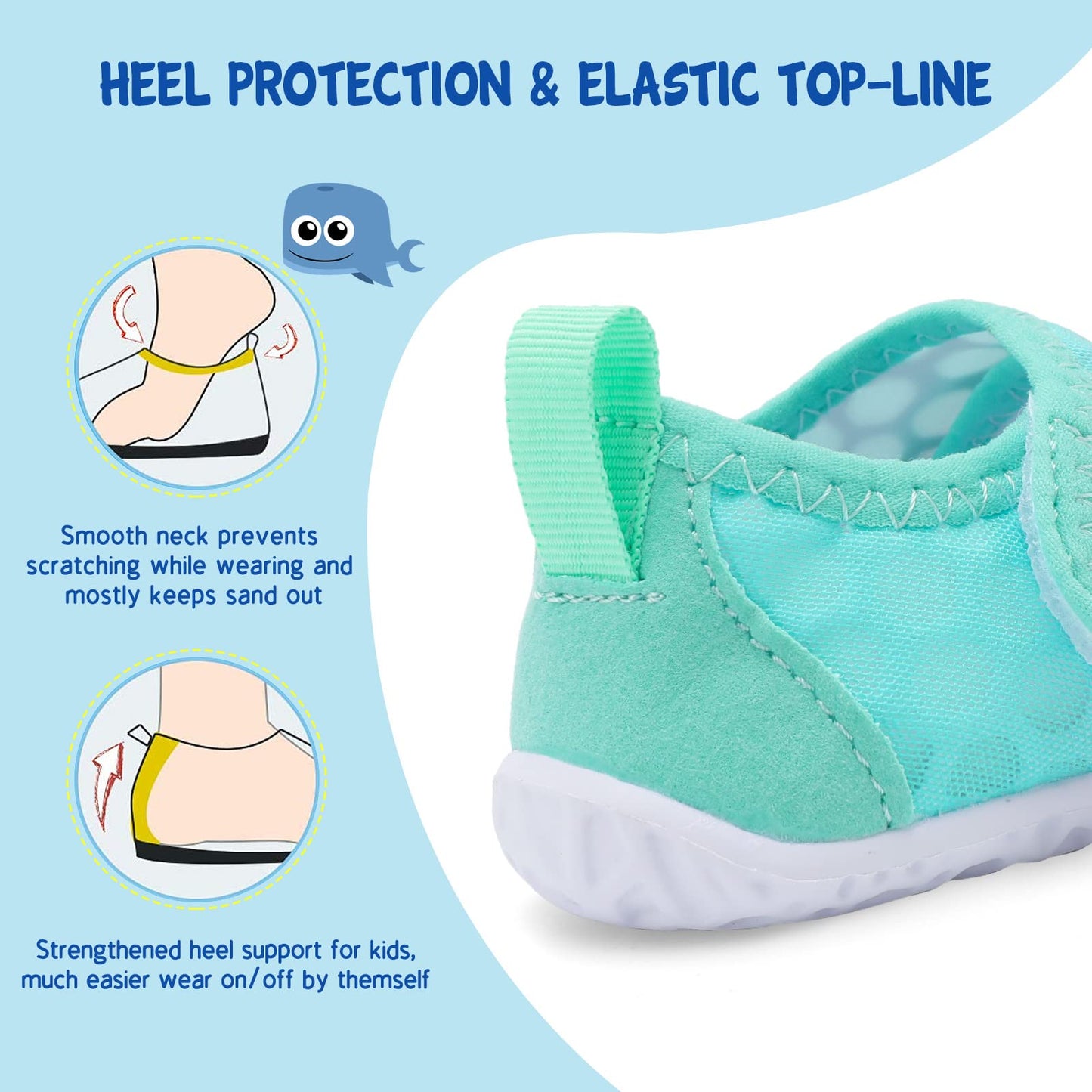 LeIsfIt Kids Water Shoes Toddler Girls Boys Swim Shoes Outdoor Quick-Dry Breathable Aqua Socks for Beach Pool Surf, Pink Green, 13 Little Kid
