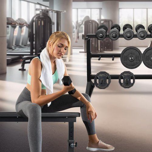 Dumbbell Rack Stand Multifunctional Barbell Rack Weight Rack for Dumbbells Weight Plates Heavy Duty Weight Storage Organizer Dumbbell Storage Stand Holder