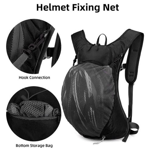 COM4SPORT Hydration Backpack, Water Backpack with 2L Water Bladder, Hiking Backpack, Lightweight, High Flow Bite Valve Water Backpack, Hydration Pack for Biking, Running and Climbing