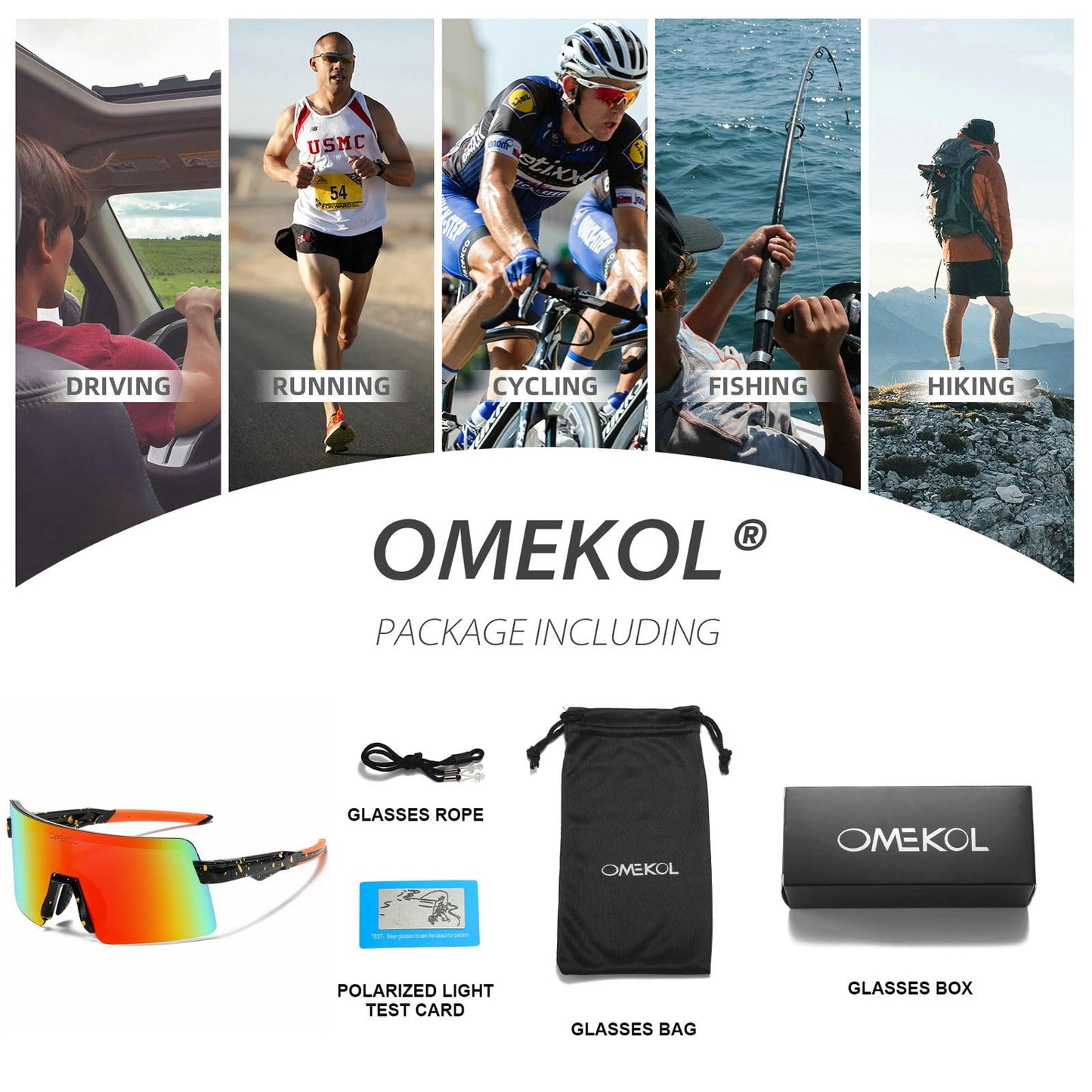 OMEKOL Age 8-18 Youth Polarized Baseball Sunglasses Boys Girls Sports Sun Glasses UV400 Goggles Head Width Less Than 5 Inch - AP3-S