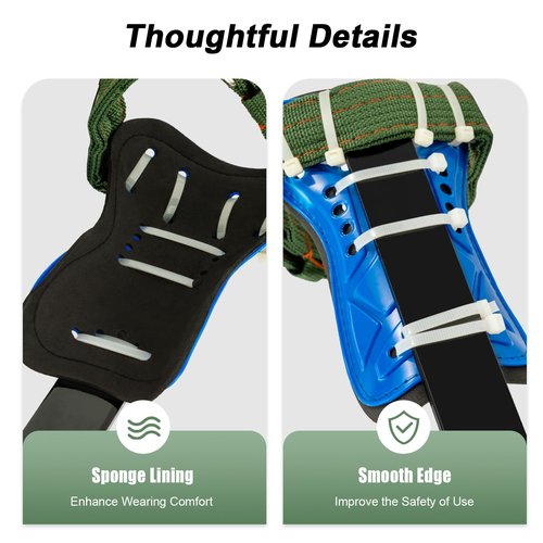 SOKDNHF Tree Climbing Spike Set, Safety Belt Straps Tree Climbing Tool Kits with Sharp and Hard Stainless Steel Claws, Adjustable Tree Climbing Tool for Mountaineering, Tree Climbing, Indoor Climbing