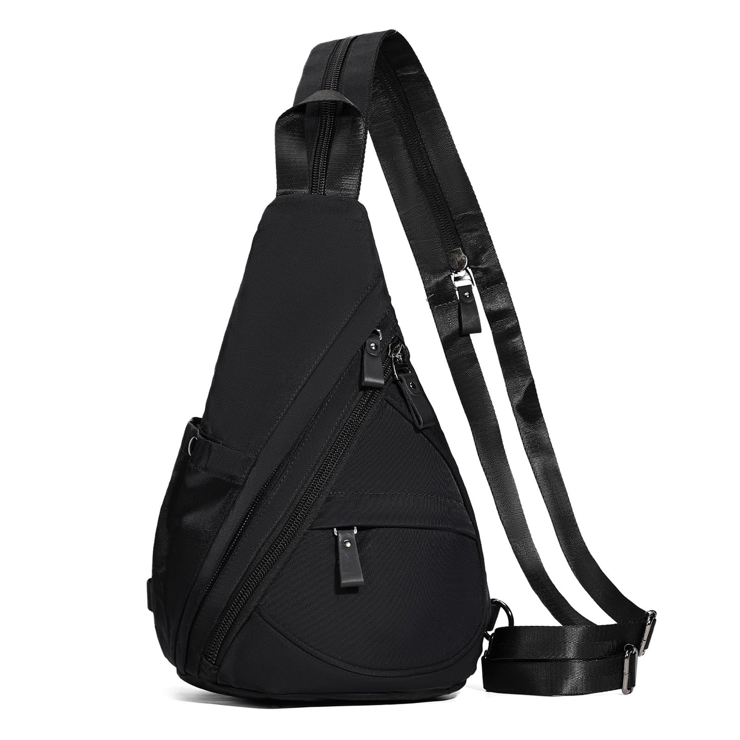KL928 Nylon Sling Bag - Small Crossbody Backpack Shoulder Casual Daypack Multipurpose Rucksack for Men Women(Black)