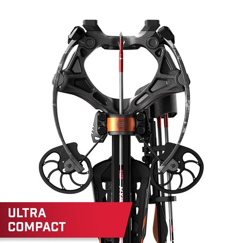 Barnett Raptor BCX Crossbow - Tactical Crossbow with Veil Tac Black Camo, Ultra Compact and Fast 425fps, Step Through Riser, Fold Down Palm Rest, Adjustable Butt Stock, Illuminated 2-7x36 Scope