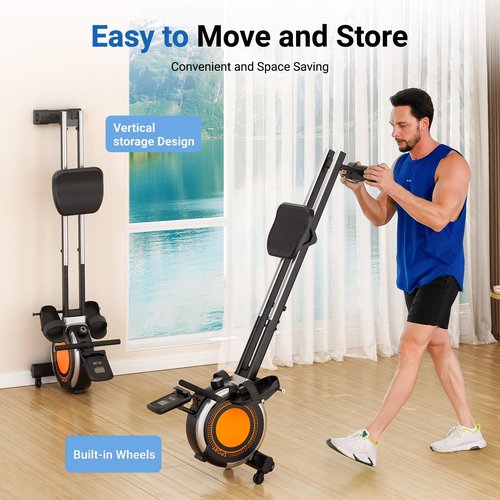 Dripex Rowing Machines for Home Use, Rowing Machine Magnetic Rower, Max 350 LBS, 16 Levels of Workout Resistance, Dual Slide Rail, Bluetooth App Compatible, LCD Monitor, Row Machine for Gym Exercise