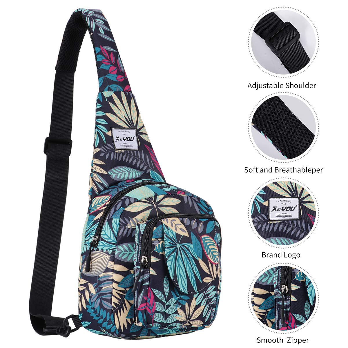 XEYOU Small Sling Bag for Women Crossbody Backpack Hiking Travel Daypack Chest Bag Lightweight Shoulder Bag
