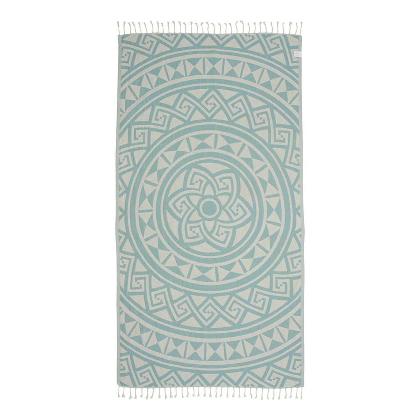 Sand Cloud Turkish Beach Towel - Sand Resistant - 100% Organic Turkish Cotton Yarn - Quick Dry Towel for Beach, Picnic Blanket or Throw - As Seen on Shark Tank - Mandala (Mint)