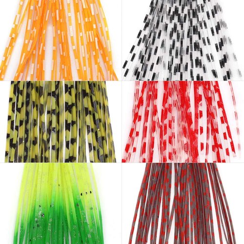 XFISHMAN Fly-Tying-Materials-Rubber-Legs-Silicone-Rubber-Skirt 12-24 Colors Fly Tying Supplies (12 Colors kit)