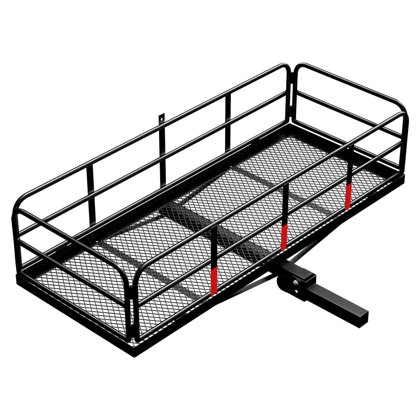 FORWODE 500 LBS Hitch Cargo Carrier Basket, 60"x24"x14" Folding Hitch Cargo Carrier Rack with High Side Rail for 2 Inch Receiver, Car Rack Rear Luggage Basket with Cargo Net