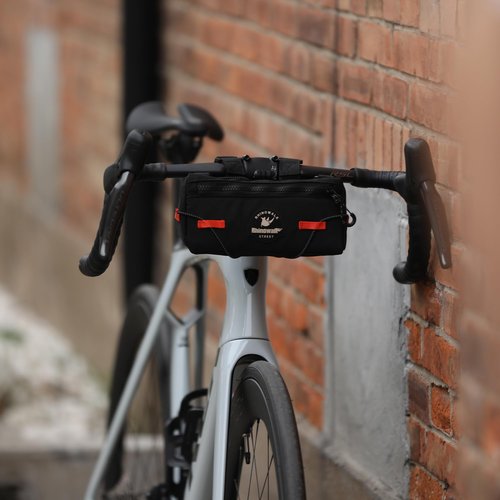 abamita Bike Handlebar Bag Cycling Urban Front Bag 0.9L Rhinowalk Small Handlebar Bag Suitable for Folding Road Mountain Bike (Black)