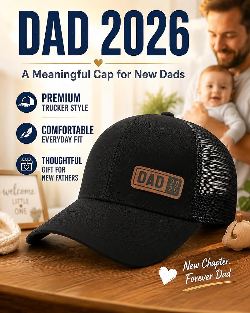 Dad 2026 Trucker Hat - First Time Dad Gift, Black (Variation of THIS listing)