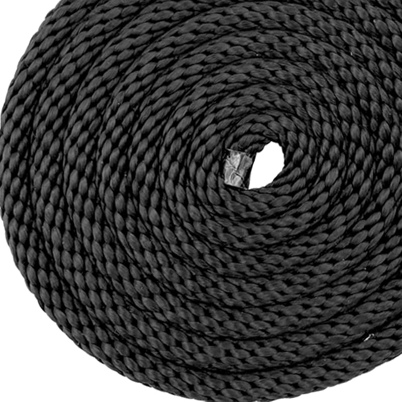 ISURE MARINE 6.5ft Boat Fender Line - 3/8" Nylon Docking Rope, Black, Double Braided